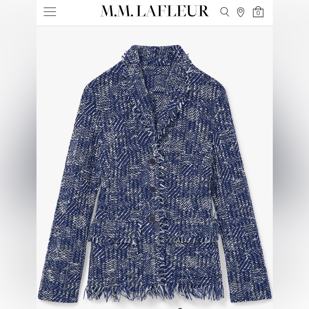 M.M. Lafleur - The Porter Jacket - Interweave Sz Med Navy/Ivory